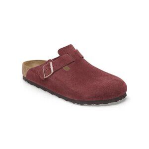 Birkenstock Boston Soft Footbed Unisex Suede Leather Clog Sandals – Zinfandel